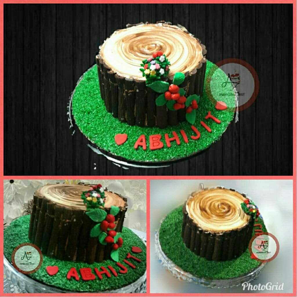 Black Forest Stump Tree Cake Designs, Images, Price Near Me