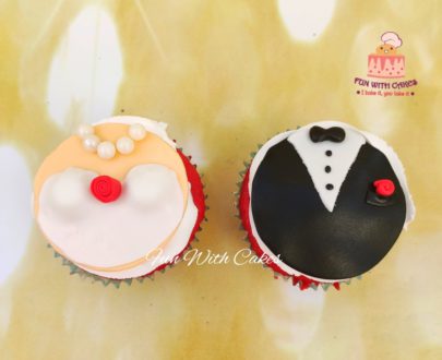 Bride and Groom Themed Cupcakes Designs, Images, Price Near Me