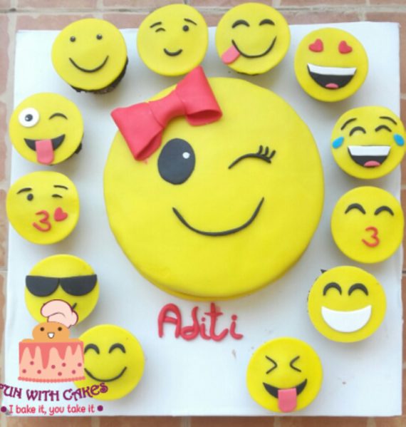 Emoji Themed Cake and Cupcakes Designs, Images, Price Near Me