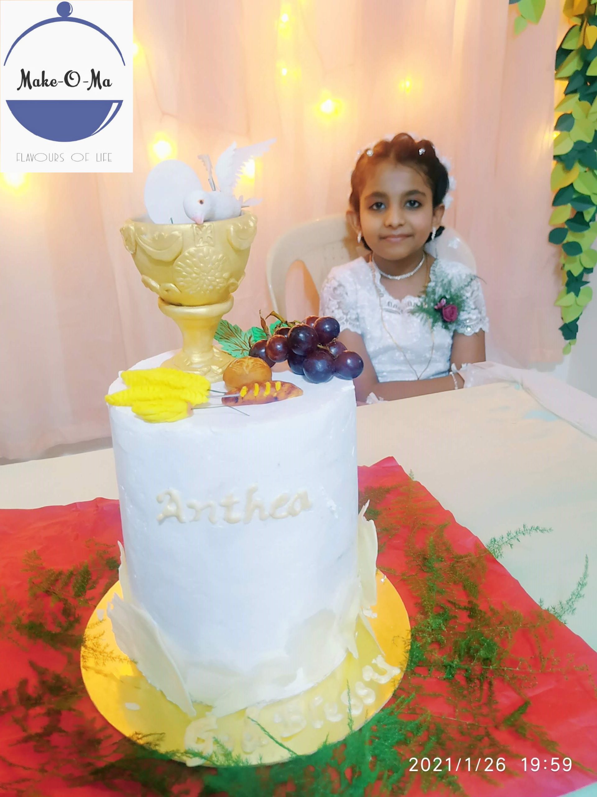 Double Barrel Holy Communion Cake Designs, Images, Price Near Me