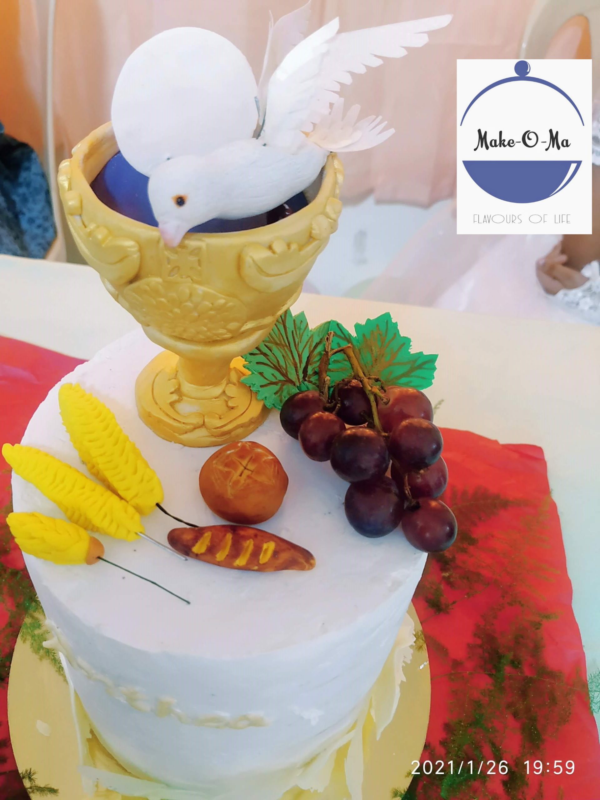 Double Barrel Holy Communion Cake Designs, Images, Price Near Me