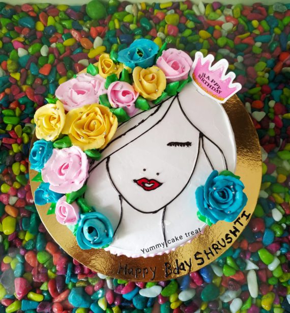 Floral Face Cake Designs, Images, Price Near Me