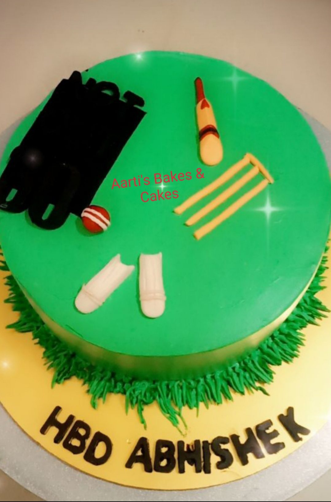 Cricket Theme Semi Fondant Cake Designs, Images, Price Near Me