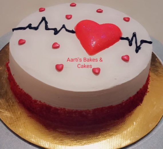 Red Velvet Heart Beat Cake Designs, Images, Price Near Me