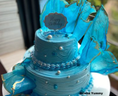Two Tier Cake with rice paper sails Designs, Images, Price Near Me