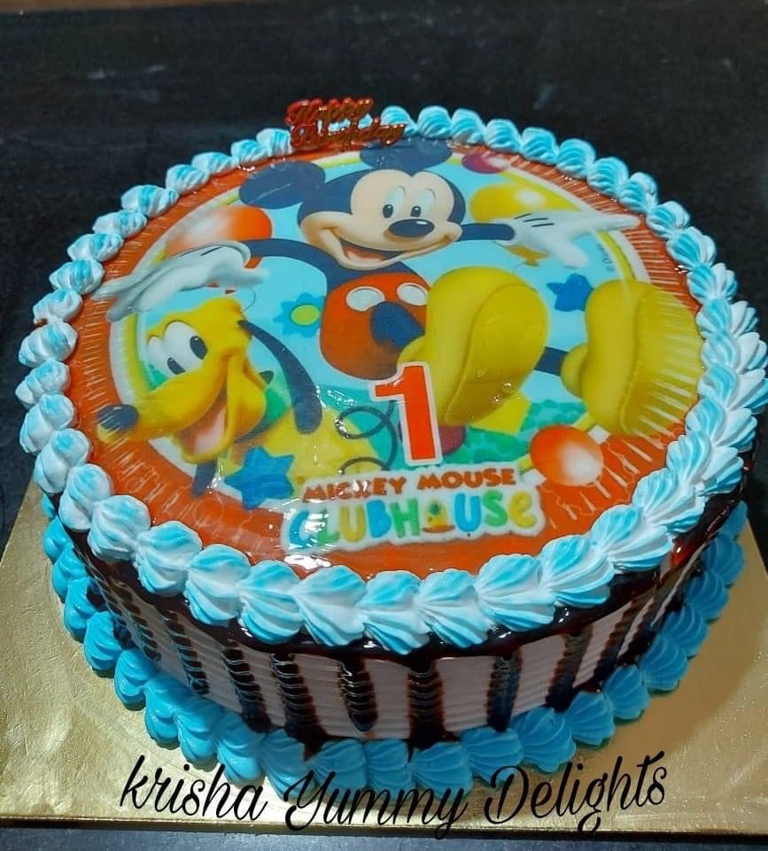 Mickey Mouse Print Cake Designs, Images, Price Near Me