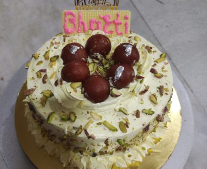Rasmalai Cake with gulabjam decoration Designs, Images, Price Near Me