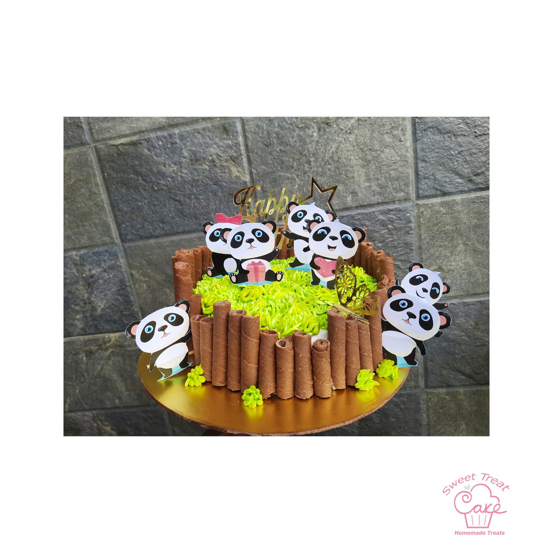 Panda Theme Chocolate caramel Cake Designs, Images, Price Near Me