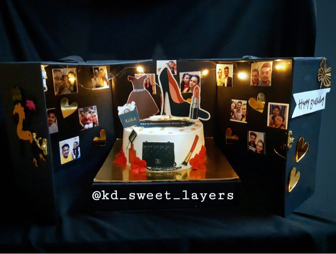 Surprise Box cake (makeup theme) Designs, Images, Price Near Me