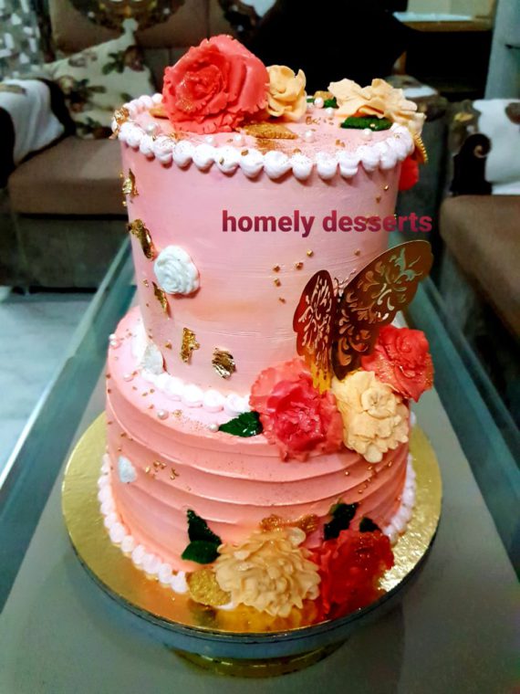 Engagement Cake with flowers matching to outfits Designs, Images, Price Near Me