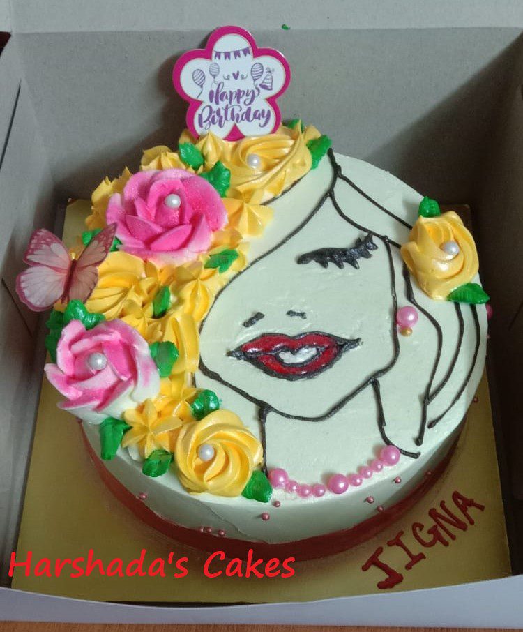 Lady Face Cake Designs, Images, Price Near Me