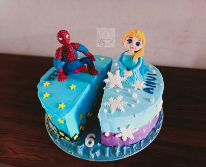 Elsa and Spiderman Duo Theme Cake Designs, Images, Price Near Me