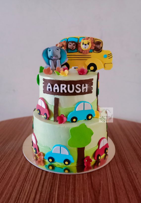 Wheels on the bus Theme Cake Designs, Images, Price Near Me