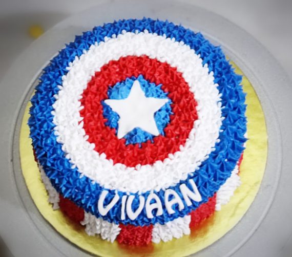 Captain America Theme Cake Designs, Images, Price Near Me