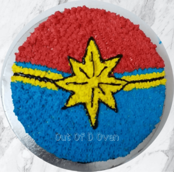 Captain Marvel Theme Cake Designs, Images, Price Near Me