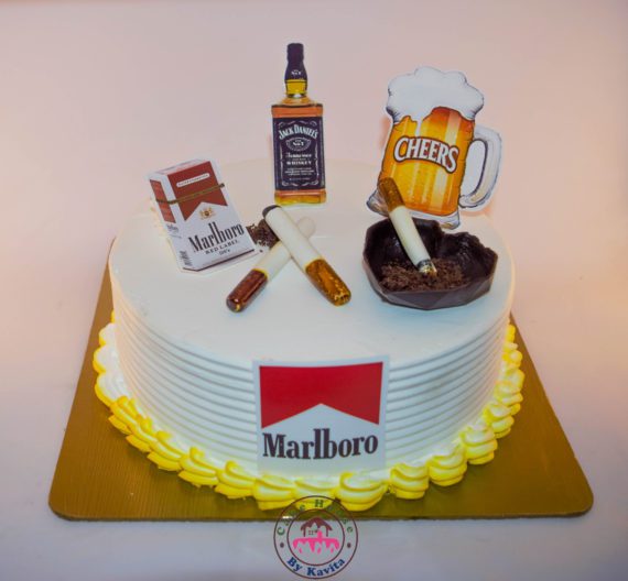 Cigarette And Whiskey Cake Designs, Images, Price Near Me