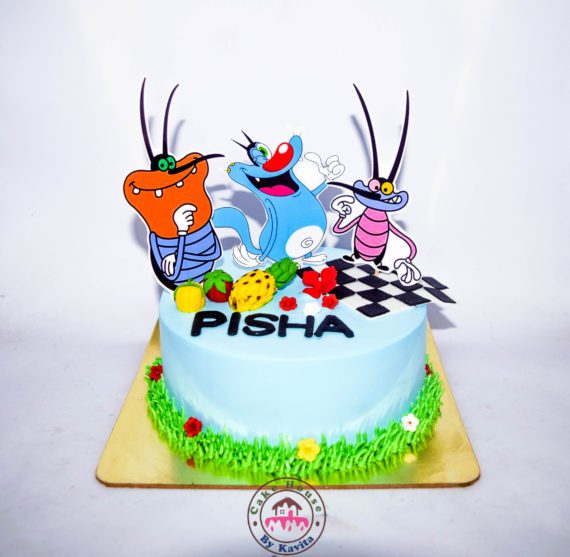 Oggy and the Cockroaches Cake Designs, Images, Price Near Me