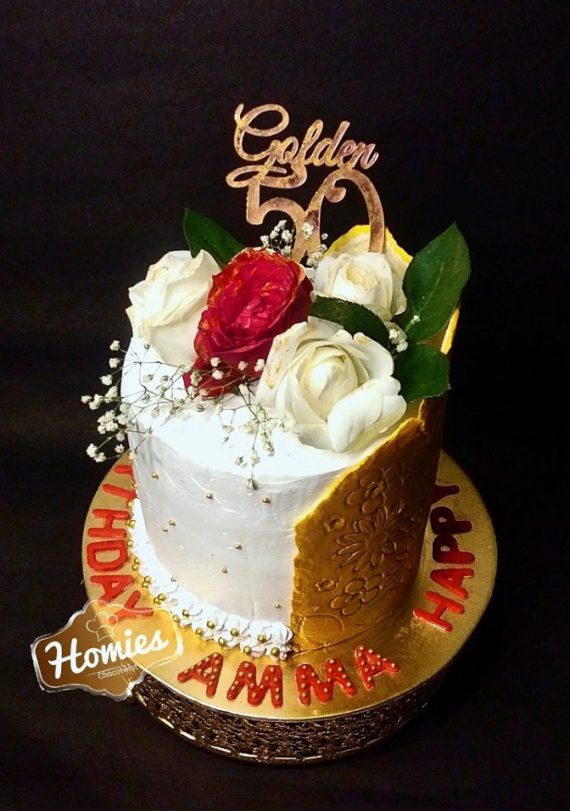 Golden Theme Chocolate Caramel Cake Designs, Images, Price Near Me