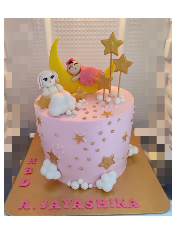 Baby On Moon Theme Cake Designs, Images, Price Near Me