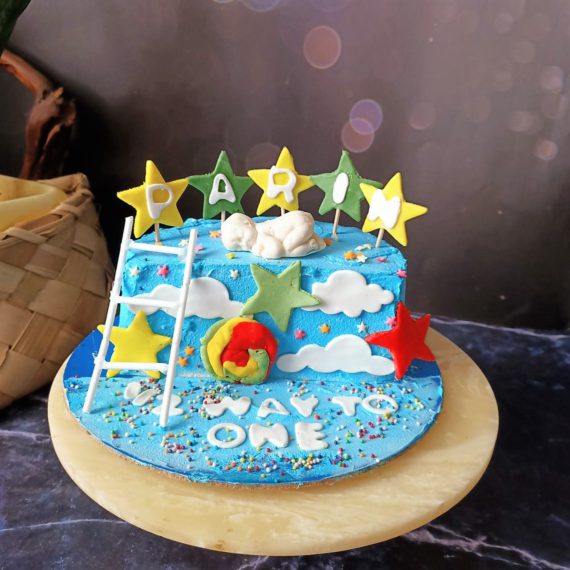 6 Month/Half Way to One Birthday Cake Designs, Images, Price Near Me
