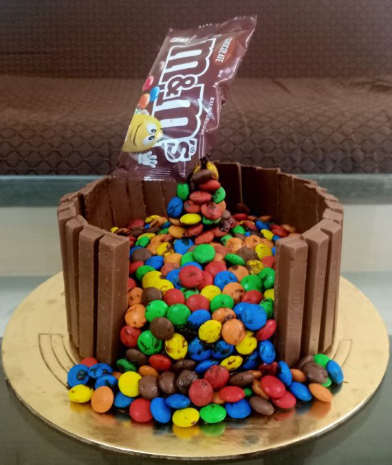M&M KitKat Gravity Cake Designs, Images, Price Near Me