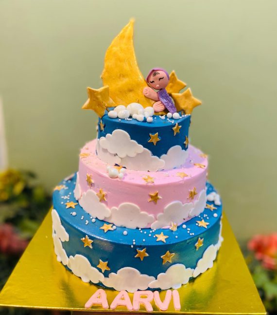 Baby On Moon Theme Cake Designs, Images, Price Near Me