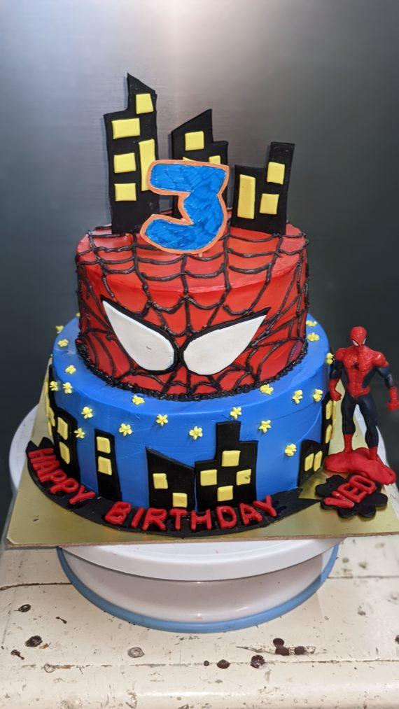 Spiderman Two Tier Semi Fondant Cake Designs, Images, Price Near Me