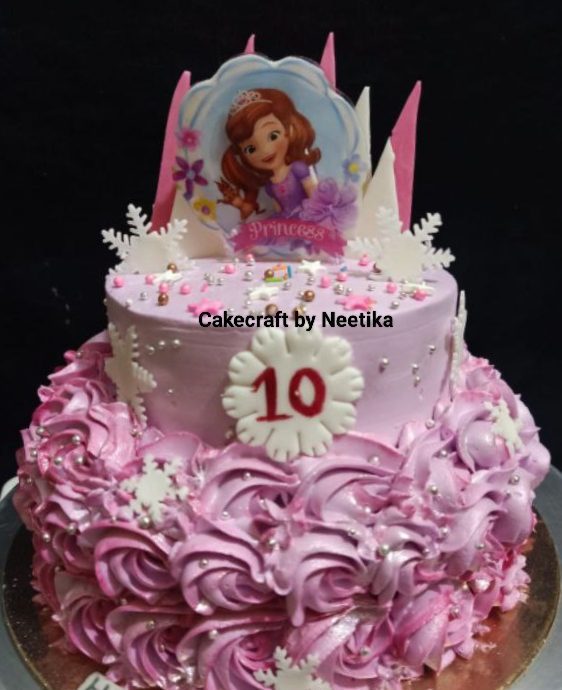 2 Tier Princess Theme Cake Designs, Images, Price Near Me