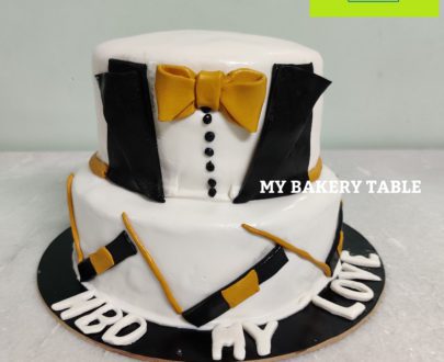 Two Tier Coat & Bow Cake Designs, Images, Price Near Me