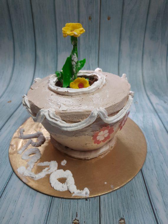 Flower Pot Theme Cake Designs, Images, Price Near Me