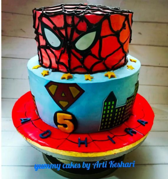 2 Tier Spider Man Theme Cake Designs, Images, Price Near Me