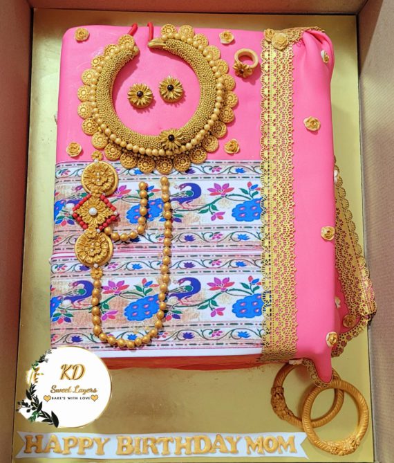 Saree Theme Cake ( Paithani) Designs, Images, Price Near Me