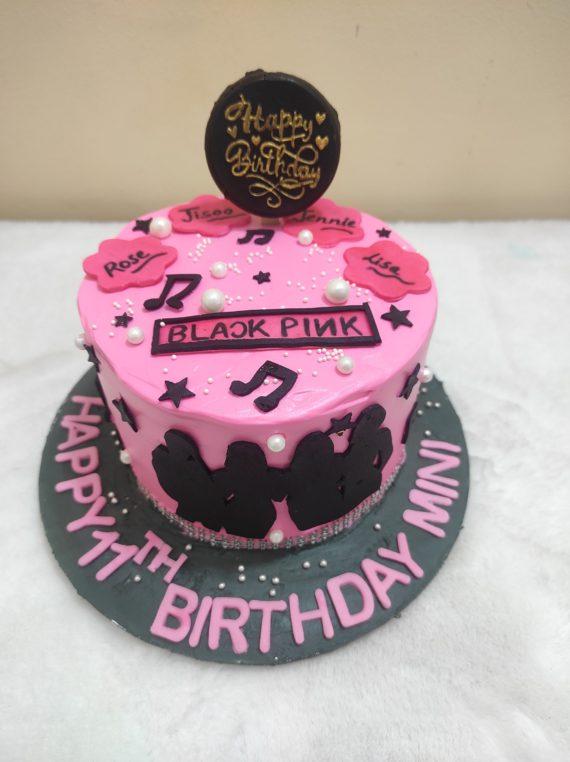 Black Pink Theme Cake Designs, Images, Price Near Me