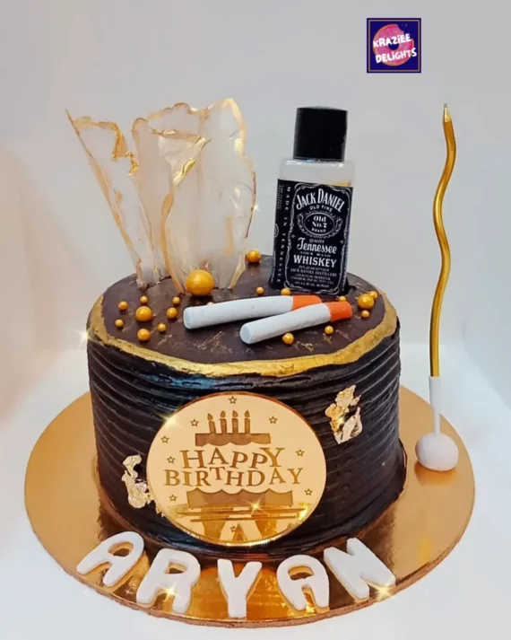 Cigarette and Bottle Theme Cake Designs, Images, Price Near Me