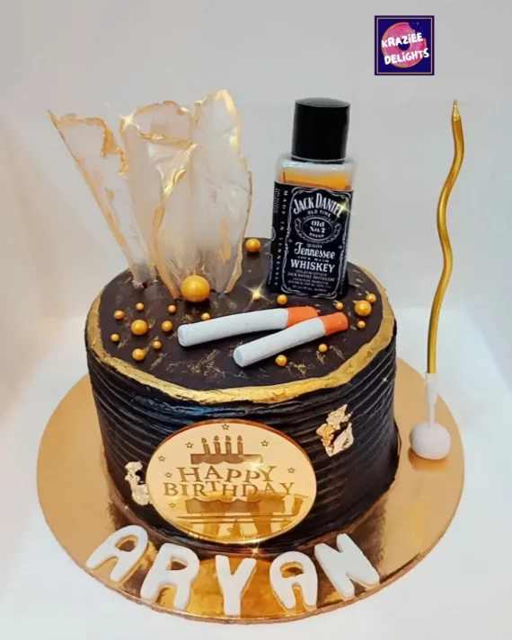 Cigarette and Bottle Theme Cake Designs, Images, Price Near Me