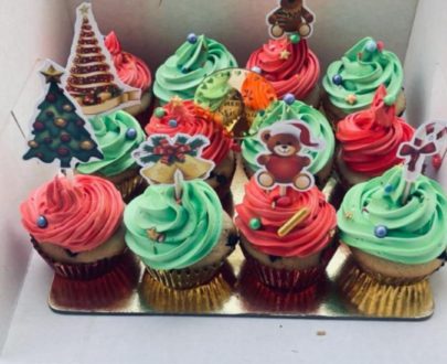Eggless Christmas Cup Cakes Designs, Images, Price Near Me