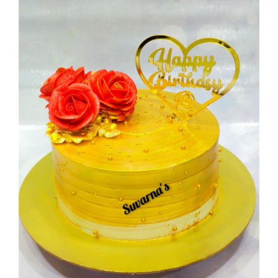 Gold Effect Birthday Cake Designs, Images, Price Near Me