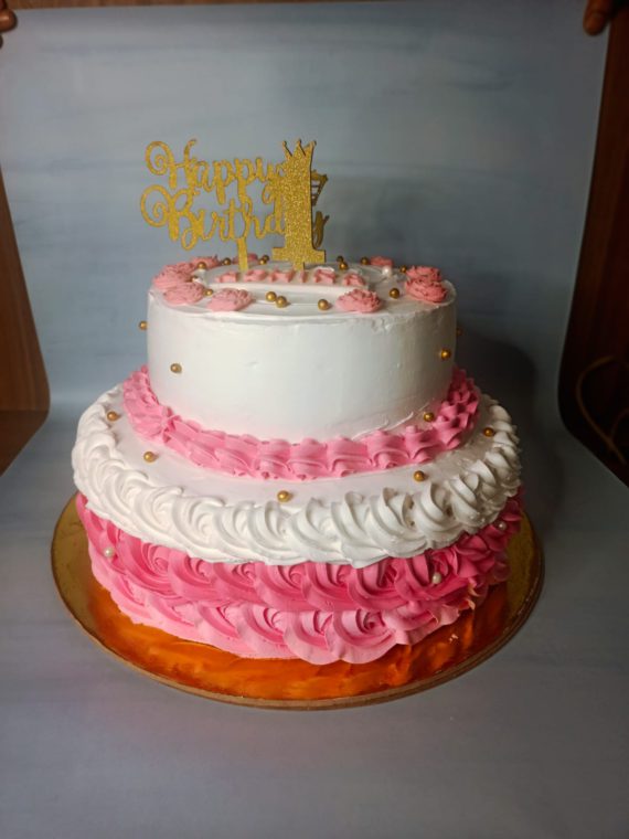 2 Tier Pink Cake Designs, Images, Price Near Me