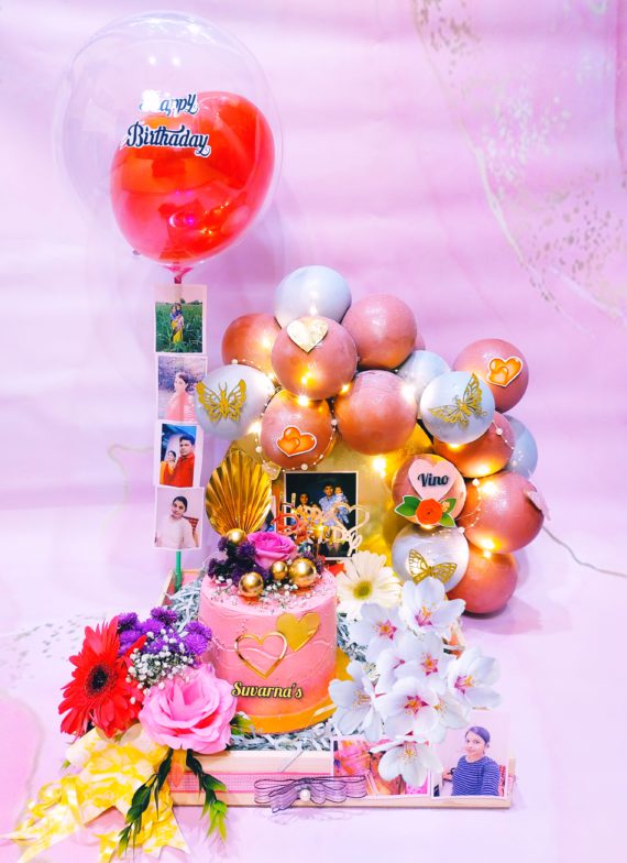 Basket Hamper with Balloon Cake Designs, Images, Price Near Me