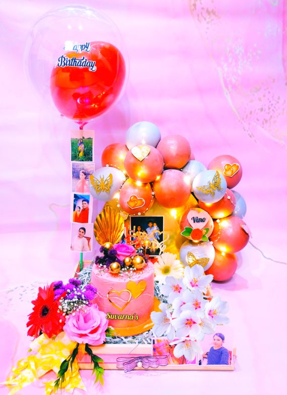 Basket Hamper with Balloon Cake Designs, Images, Price Near Me